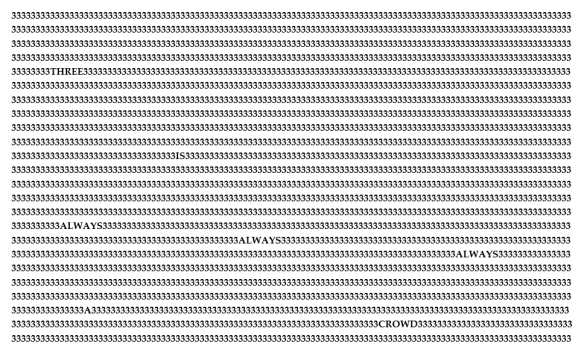 THREE IS ALWAYS A CROWD 3S AND NOS