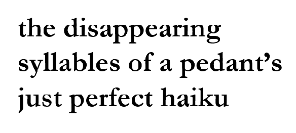 disappearing syllables haiku