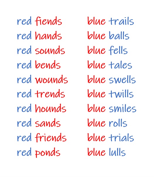 em red blue