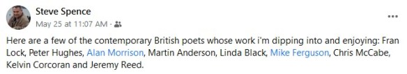 Steve Spence on poets...