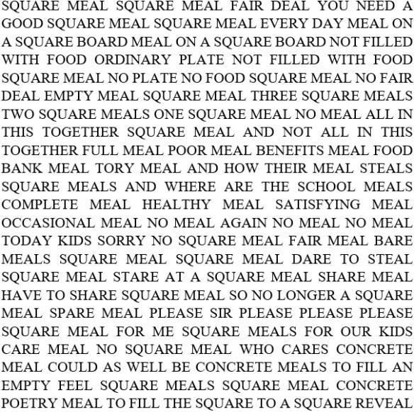 Square Meal Concrete Poem 2